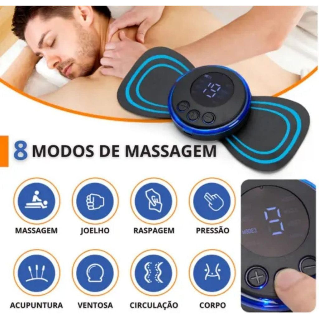 Mini Massageador Elétrico Portátil Cervical EMS